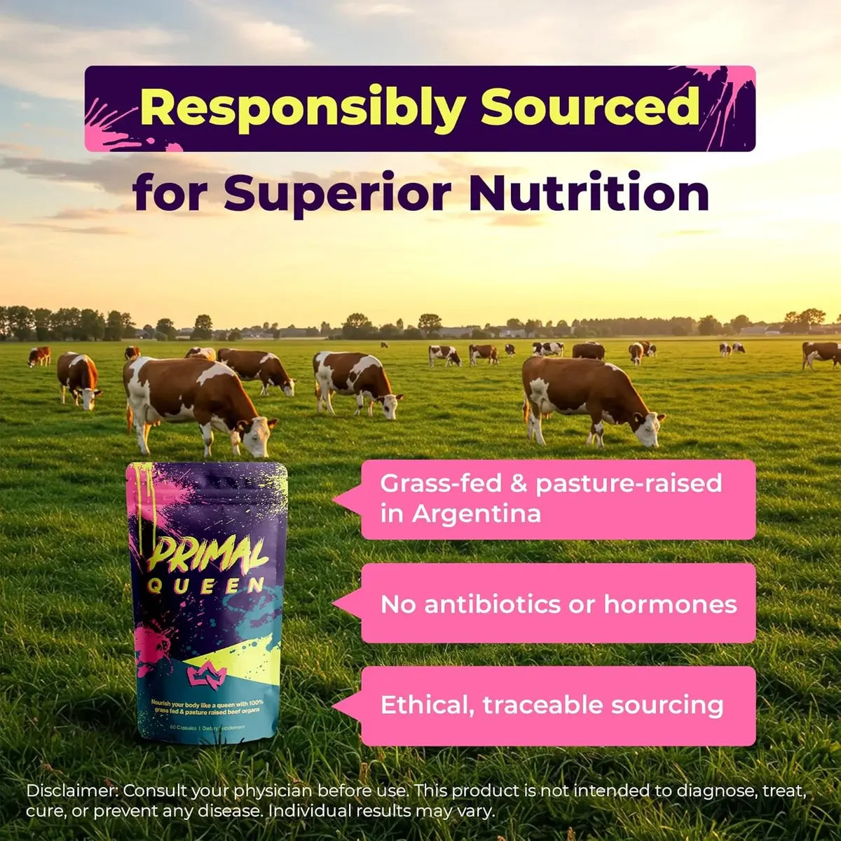 Primal Queen® | Complejo de Órganos Bovinos para la Nutrición y Vitalidad Femenina