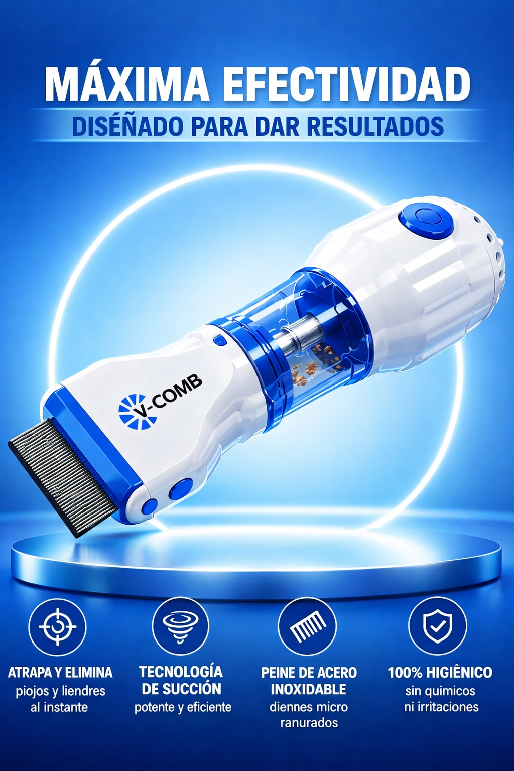 V-Comb | Cepillo Aspirador Antipiojos
