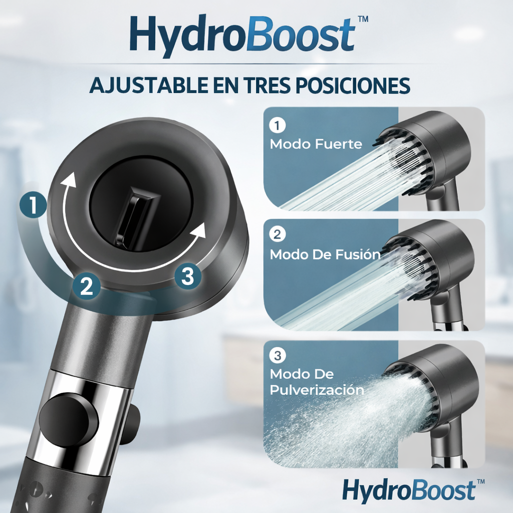 HydroBoost™ | Regadera Turbo Con Filtro Purificador