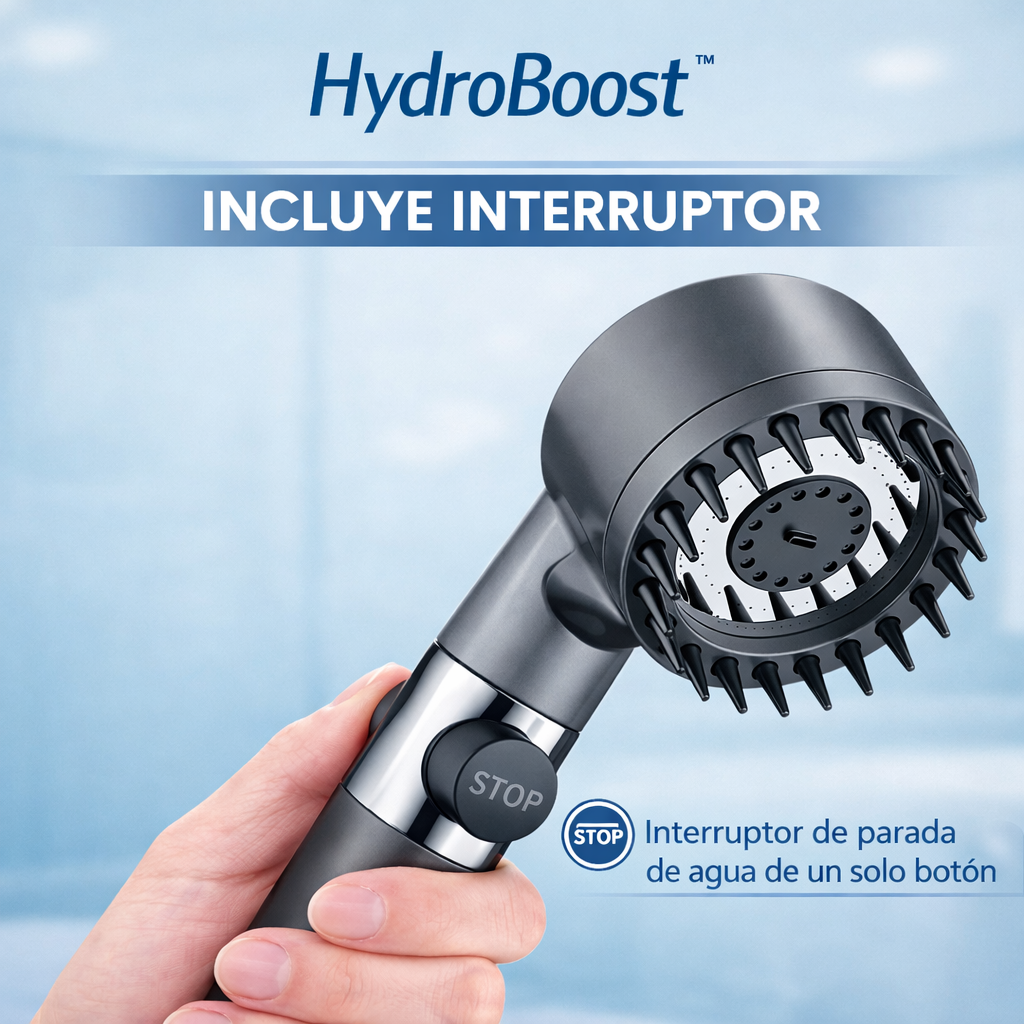 HydroBoost™ | Regadera Turbo Con Filtro Purificador