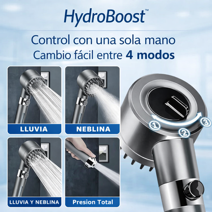 HydroBoost™ | Regadera Turbo Con Filtro Purificador