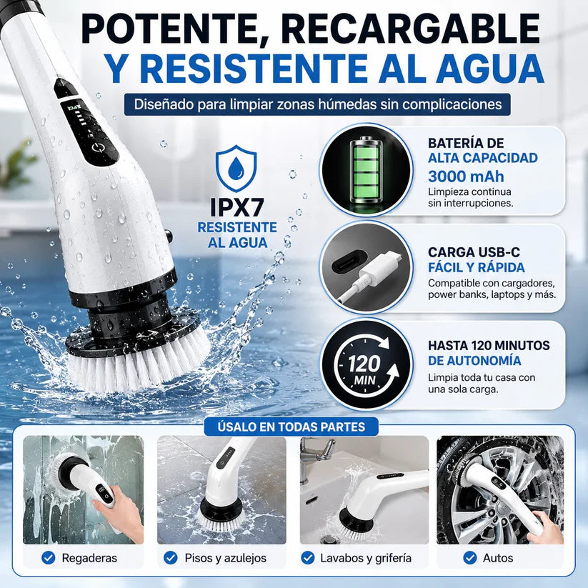 MultiScrub Pro | Cepillo Limpiador Recargable 9 en 1