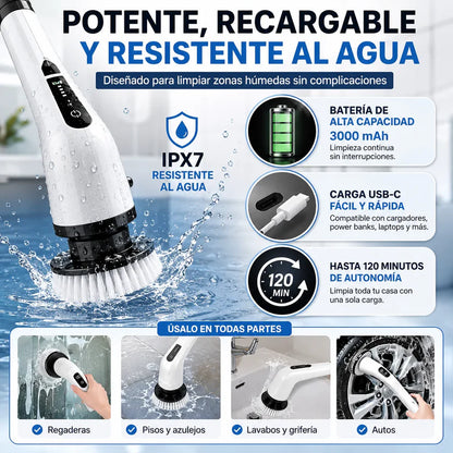 MultiScrub Pro | Cepillo Limpiador Recargable 9 en 1