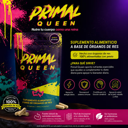 Primal Queen® | Complejo de Órganos Bovinos para la Nutrición y Vitalidad Femenina