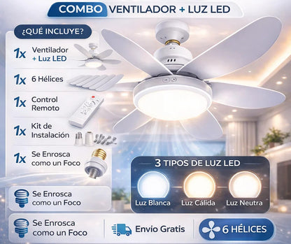BreezeLite™ | Foco/Ventilador 2 en 1