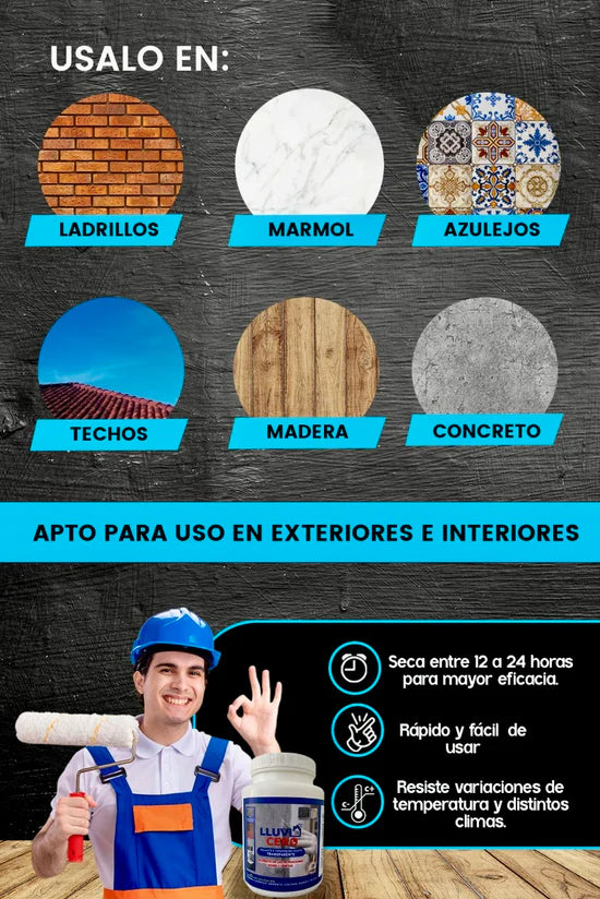 Lluvia Cero | Impermeabilizante (Pack 3.5L/Cinta y Brocha)