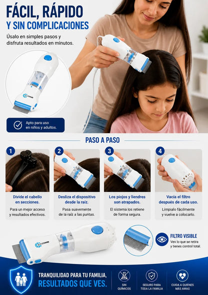V-Comb | Cepillo Aspirador Antipiojos